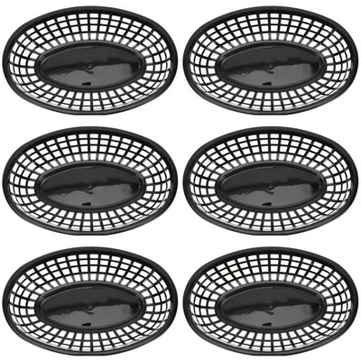 6pcs Obstkörbe Küche wiederverwendbare ovale Brotkörbe Chips Futterkörbe - Bild 1 von 4