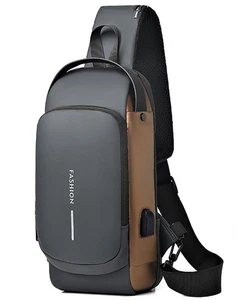 Sling Bag for Men Anti-Theft USB Crossbody Backpack Waterproof Chest Daypack ... - Picture 1 of 8