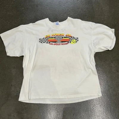 Camisa de carreras vintage Ed Lynch Jr para hombre XXL blanca Sprint Car Apollo PA 2000s Foto 1 de 4