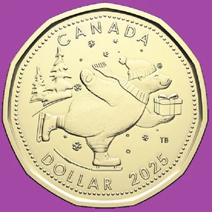 2025 Canada Peace & Joy Holiday Gift One Dollar Loonie Coin. Mint UNC - Picture 1 of 2