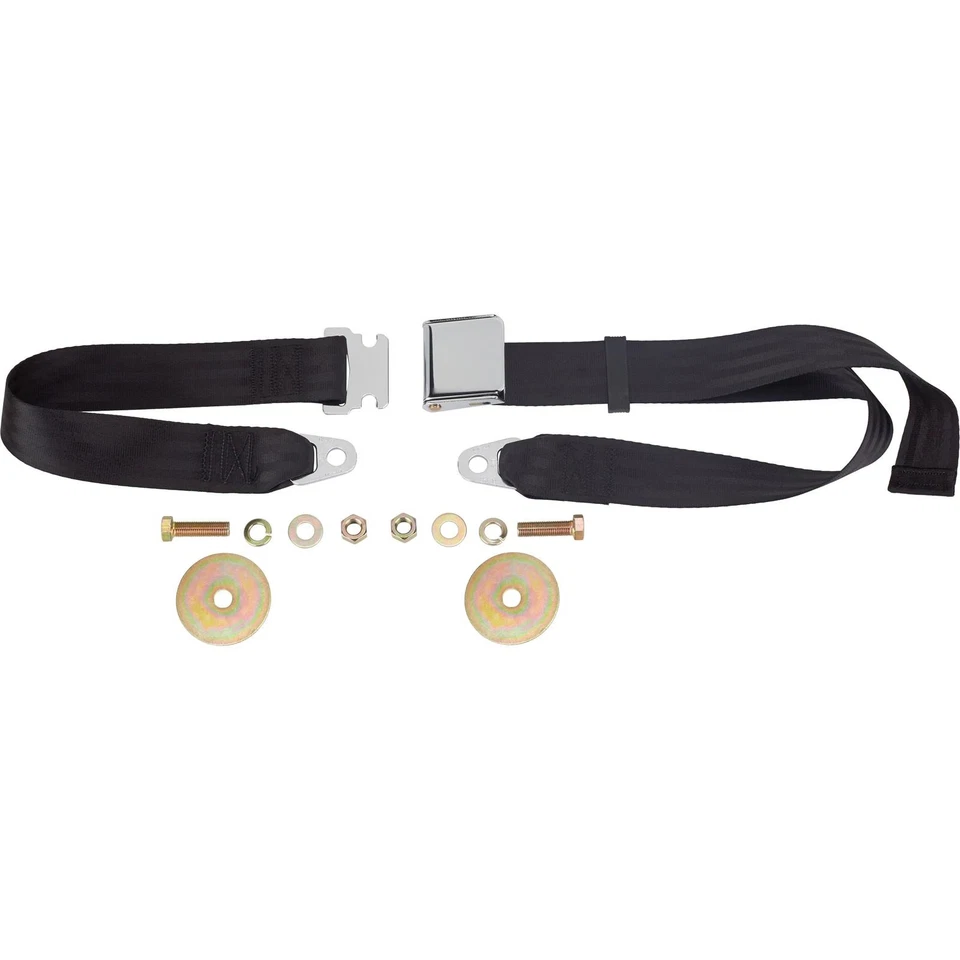 Dynacorn SBL-BK60 60 Inch Vintage Style Seat Belt, Camaro, Black, Each - Image 1 of 4