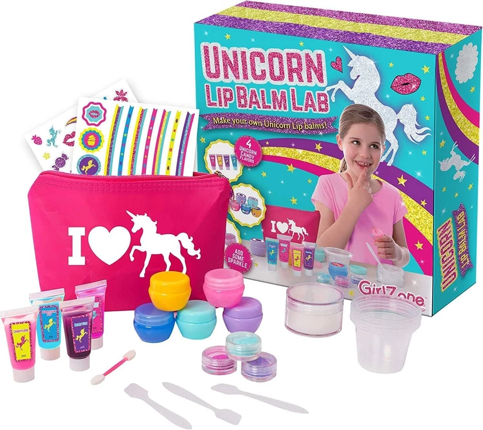 Kit creativo de laboratorio de bálsamo labial unicornio GirlZone haz tu propio bálsamo labial