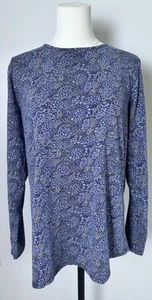 Camiseta para mujer J. Jill manga larga cola camisa 95 % algodón Pima talla M estampado cachemir  - Imagen 1 de 10