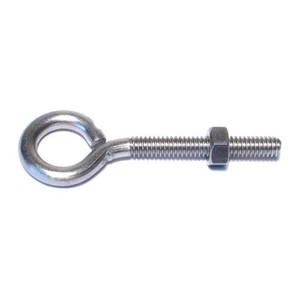 1/4"-20 x 3" 18-8 Stainless Eye Bolts with Nuts (10 pcs.) - Picture 1 of 1