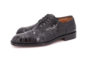2295 $ | SALVATORE FERRAGAMO FOIX 12 D KROKODIL SCHWARZ KAPPE ZEHEN OXFORD BOX - Bild 1 von 14