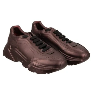 Dolce & Gabbana Platform Leather Sneakers Shoes Daymaster Burgundy 40 13093 - Picture 1 of 7