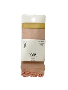 NEW ZARA KIDS 8 9 YEARS YOUTH SOCKS PINK GOLD 31-33 PACK OF 2 0653/631 Y922 - Picture 1 of 7