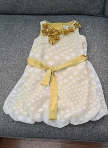 🎁Luxury chiffon M&s Autograph Gold Girls Toddler Dress v unique 18-24 month vgc - Picture 1 of 3