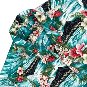 Royal Creations Hawaiian Shirt Men's XXL Blue Floral Tropical Aloha Short Sleeve - Picture 1 of 9