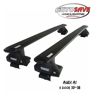 Thule Aluminium WingBar Evo Black Roof Bars Set to fit Audi A1 5 Door 10-18 - Picture 1 of 1