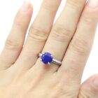 Gorgeous Real Blue Sapphire CZ Women Engagement Silver Ring 9.0 