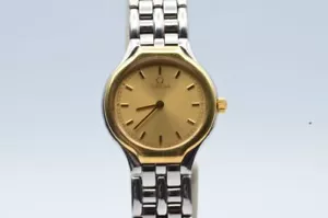 OMEGA DE VILLE DAMAS CUARZO VINTAGE RARO 25MM ACERO/ORO BONITO 595.0101 2 - Imagen 1 de 9