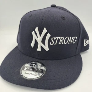New York Yankees Hat New Era 9Fifty Snapback Baseball Cap NY Strong Navy Blue - Picture 1 of 6