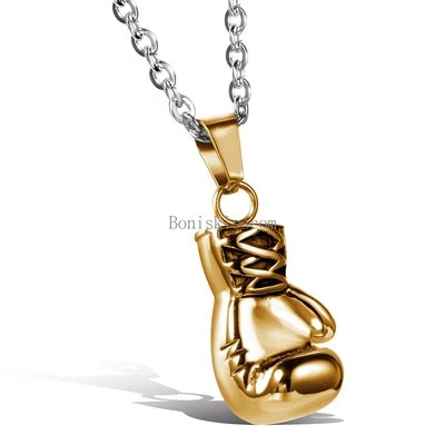 Rocky 3D Boxing Glove Charm Stainless Steel Men's Pendant Necklace 22inch Chain - Image 1 of 4