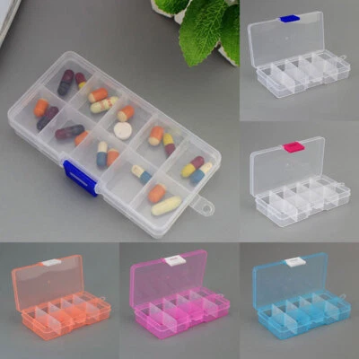 2x 10 Compartment Small Organiser Storage Plastic Box Craft Nail Art Fuse Beads⊱ - Image 1 of 4