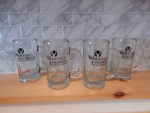 4 schwere Glas Bierglas Becher Whitetails unbegrenzt - Bild 1 von 6