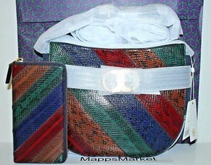 NWT Authentic TORY BURCH Gemini Link Snake Crossbody Bag & Snake Zip Wallet $956 - Picture 1 of 12