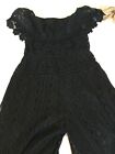 Brand New Boutique Made Stunning Black Lace Bardot Jumpsuit Size 10 12 Rrp 120