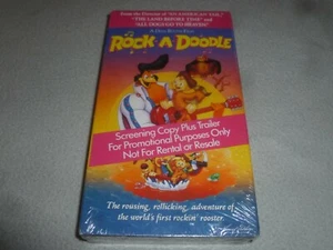 NEW SEALED ROCK A DOODLE VHS SCREENER PROMO COPY PROMOTIONAL DON BLUTH RARE NOS - Picture 1 of 6