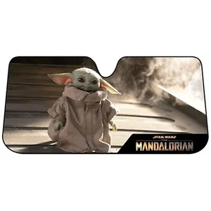 Disney Star Wars Mandalorian The Child On Ramp Accordion Sun Shade 58" x 27"  - Picture 1 of 1