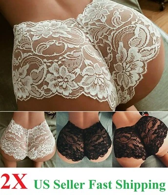 2pcs Womens Lace Panties Shorts Lingerie sexy hot French Knickers Underwear - Image 1 of 4