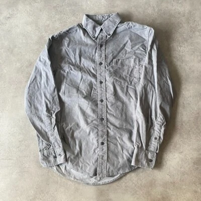 Lands End Corduroy Shirt Mens Small Vintage Long Sleeve Cord Button Up Top, Grey - Image 1 of 4