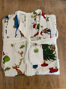 POTTERY BARN TEEN THE GRINCH & MAX ORGANIC CHRISTMAS PAJAMAS Medium - Retail $99 - Picture 1 of 5