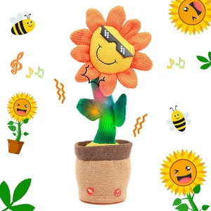 Dancing Sunflower Singing Talking Shaking Glowing Interactive Toy Repeats What Y - Picture 1 of 11