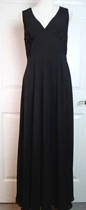 BHLDN Anthro Black Chiffon Sleeveless Deep V-Neck Maxi Dress Keyhole Back Size L - Picture 1 of 9