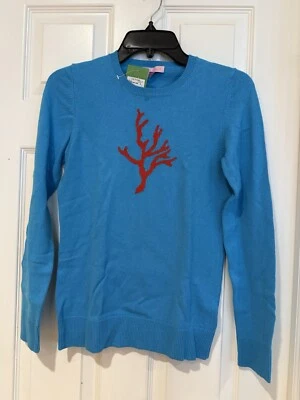 Nuevo con etiquetas Suéter Lilly Pulitzer Estelle XS Turquesa Coral Algodón y Cachemira Foto 1 de 4