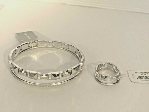 Bracciale e anello Michael Kors .925 vero argento zirconi prezzo consigliato £ 489 con confezione regalo