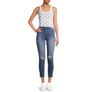 Kendall + Kylie Junior' Cropped Ribbed Layering Tank Top, White, Large - Picture 1 of 5