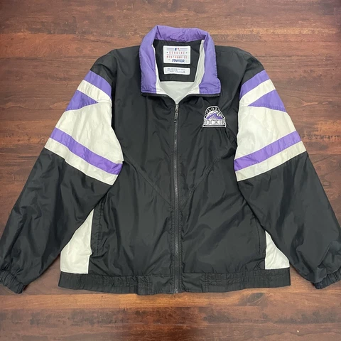 Vintage Starter Colorado Rockies 90s MLB Jacket Windbreaker Mens XL Hood Cover