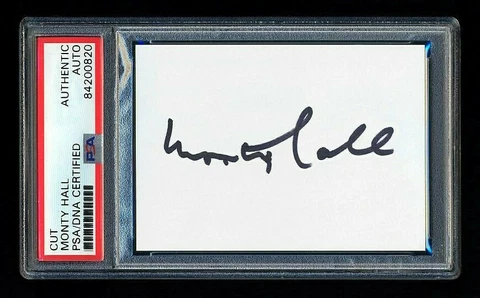 MONTY HALL SIGNED MINT CUT AUTOGRAPHED PSA/DNA SLABBED LET'S MAKE A DEAL Cover