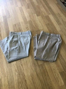 LOT ~ 2 Pair ~ LEVI DOCKERS ~ Tan Pleated Front Classic Fit (36 x 30) - Picture 1 of 1