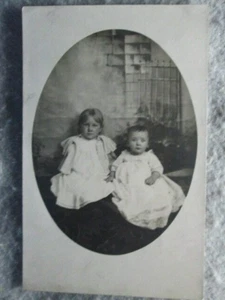 Antique Two Children Real Photo Postcard - Picture 1 of 3