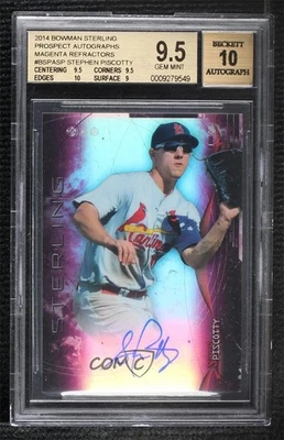 2014 Bowman Sterling Magenta Refractor /99 Stephen Piscotty BGS 9.5 Auto - Image 1 of 2