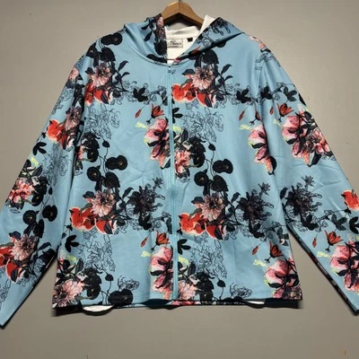 Chaqueta con Capucha Foray Golf para Mujer XL Azul Floral Cremallera Completa Rendimiento Ligero Foto 1 de 4
