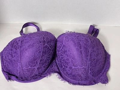 New!! Victoria Secret Bra 38DDD Lightly Lined Purple Lace Adjustable Straps - Image 1 of 4
