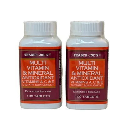 2 X Trader Joe's Multi Vitamin & Mineral Antioxidant Dietary Supplement 100 Tabs - Image 1 of 3