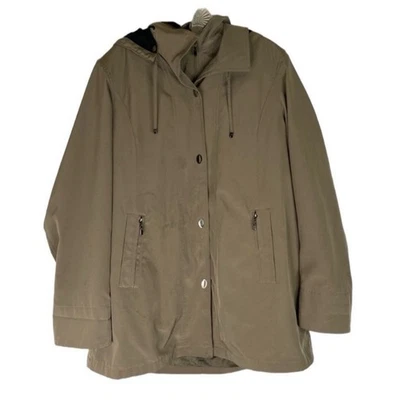 Fleet Street Coat Women’s L Tan Trench Lined Hood Warm Winter Heavy - Image 1 of 4