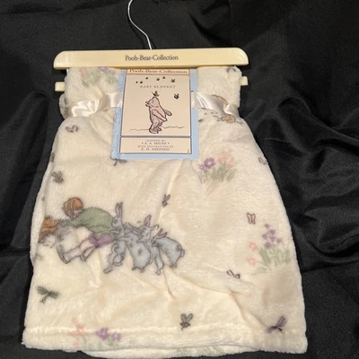 Nuevo-Manta de bebé suave de felpa polar CLÁSICA POOH y Christopher Robin 30x40" Foto 1 de 4