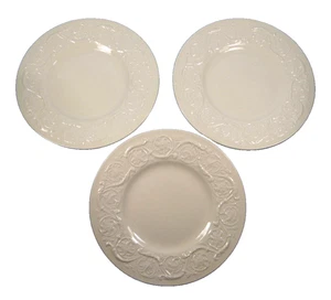 3 Patrician Plain Salad Plates Wedgwood Embossed Flower & Scrolls England (O) - Picture 1 of 5