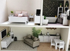 Modern Dolls House Furniture Pack – Choose by Room or Furnish the Whole House, - Picture 1 of 10