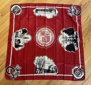 Sciarpa Bandana Rayon Vintage Cornell University Orsi Rossi Sigillo - Foto 1 di 6
