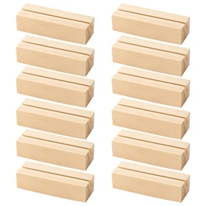 Tarjetas rectangulares de madera para foto de oficina con tarjetero de madera de 12 piezas - Imagen 1 de 12