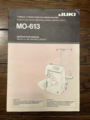 JUKI MO-613    Original Sewing Machine Serger Instruction Manual User's Guide - Image 1 of 4