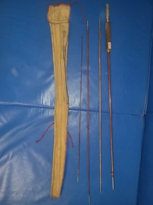 VINTAGE South Bend No. Caña de pescar con mosca de bambú caña dividida 357 8,5' 3/2 con bolsa Foto 1 de 3