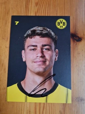 BVB AUTOGRAMMKARTE GIOVANNI REYNA AKTUELLE SAISON 24/25 ORIGINAL SIGNIERT - Bild 1 von 2