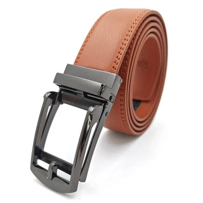 Cinturón de trinquete de cuero genuino para hombre Cinturón con cinturones de trinquete deslizables para hombre Foto 1 de 4